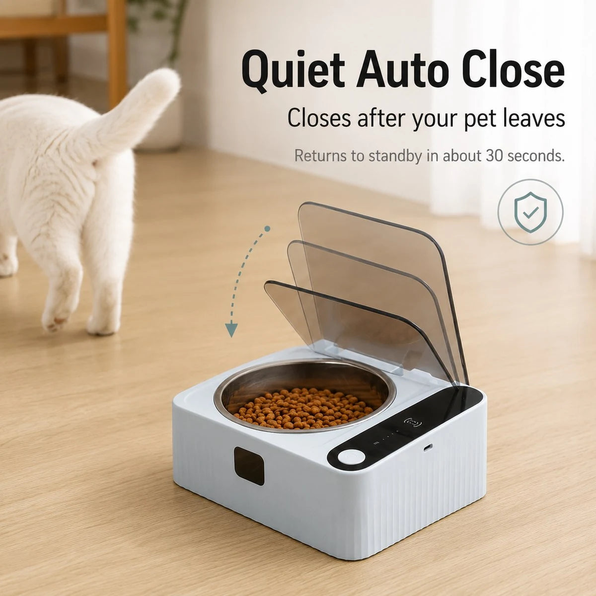 Paws in Awe Smart Motion Sensor Covered Cat Bowl for Cleaner Indoor Feeding product image 3