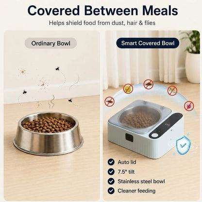 Paws in Awe Smart Motion Sensor Covered Cat Bowl for Cleaner Indoor Feeding product image 4