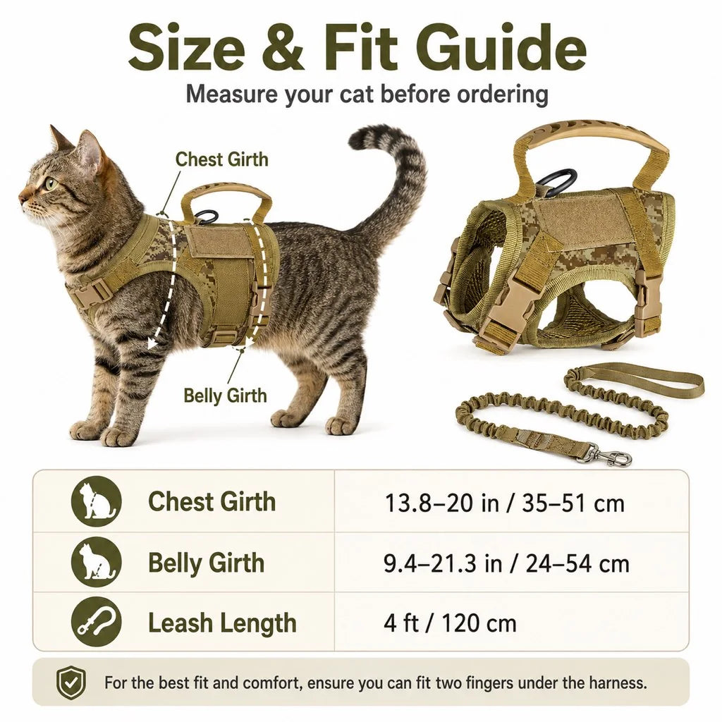 Paws in Awe Tactical Cat Harness & Leash Set image 11