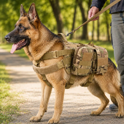 Paws in Awe Tactical Dog Backpack Harness for Hiking & Daily Walks main image