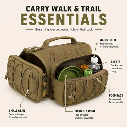 Paws in Awe Tactical Dog Backpack Harness for Hiking, Camping & Daily Walks product image 3
