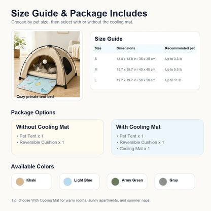 Paws in Awe Tent Bed with Cooling Mat for Indoor Naps & Hot Weather product image 8