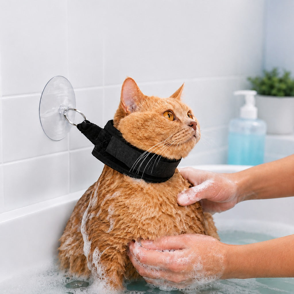 Paws in Awe Pet Bathing Restraint with Suction Cup for Cats & Small Dogs - Hands-Free Grooming Collar to Help Prevent Escapes During Bath Time image 9