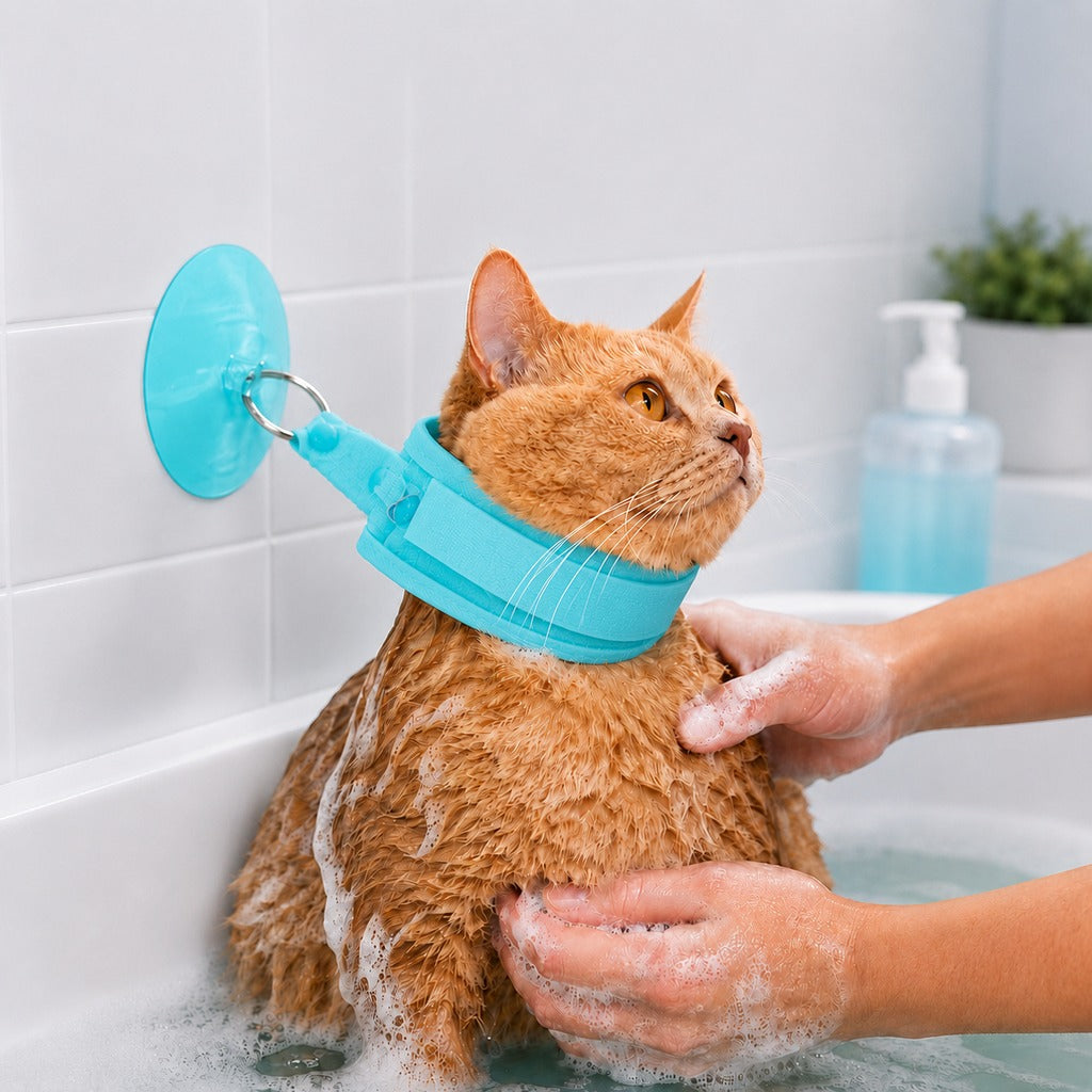 Paws in Awe Pet Bathing Restraint with Suction Cup for Cats & Small Dogs - Hands-Free Grooming Collar to Help Prevent Escapes During Bath Time image 11