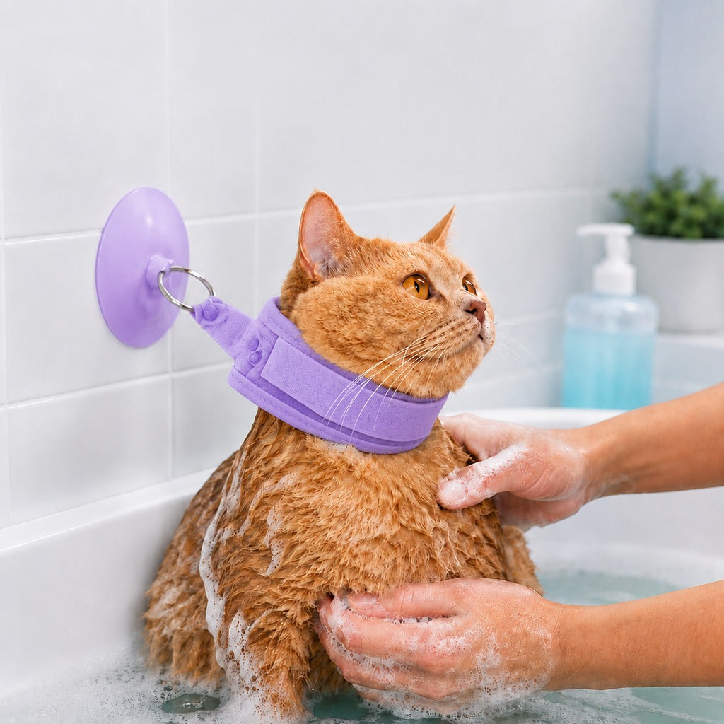 Paws in Awe Pet Bathing Restraint with Suction Cup for Cats & Small Dogs - Hands-Free Grooming Collar to Help Prevent Escapes During Bath Time image 12
