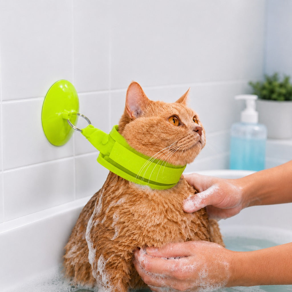 Paws in Awe Pet Bathing Restraint with Suction Cup for Cats & Small Dogs - Hands-Free Grooming Collar to Help Prevent Escapes During Bath Time image 10