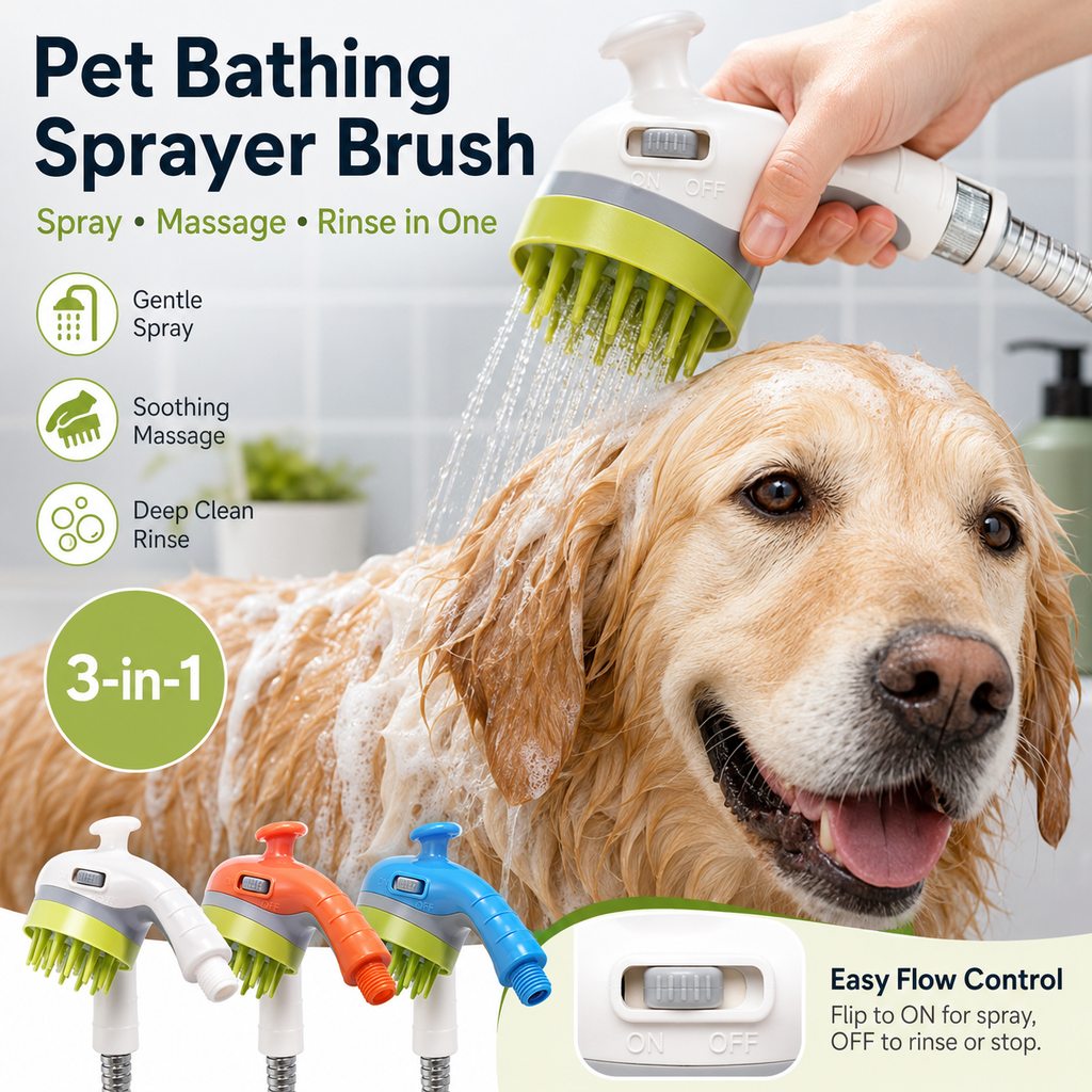 Paws in Awe 3-in-1 Pet Bathing Sprayer Brush for Dogs & Cats - Easier Indoor & Outdoor Washing image 2