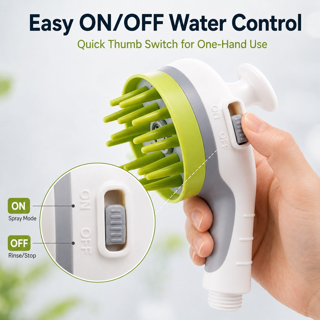 Paws in Awe 3-in-1 Pet Bathing Sprayer Brush for Dogs & Cats - Easier Indoor & Outdoor Washing image 5