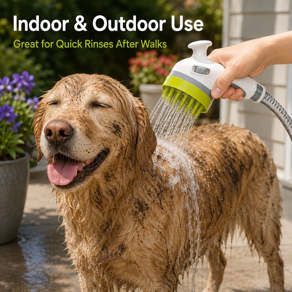 Paws in Awe 3-in-1 Pet Bathing Sprayer Brush for Dogs & Cats - Easier Indoor & Outdoor Washing image 3
