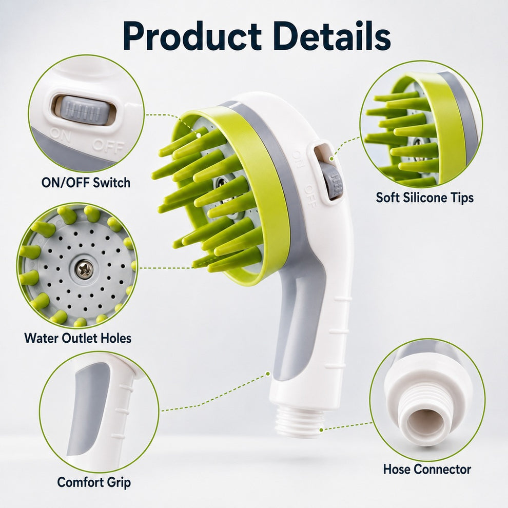 Paws in Awe 3-in-1 Pet Bathing Sprayer Brush for Dogs & Cats - Easier Indoor & Outdoor Washing image 6