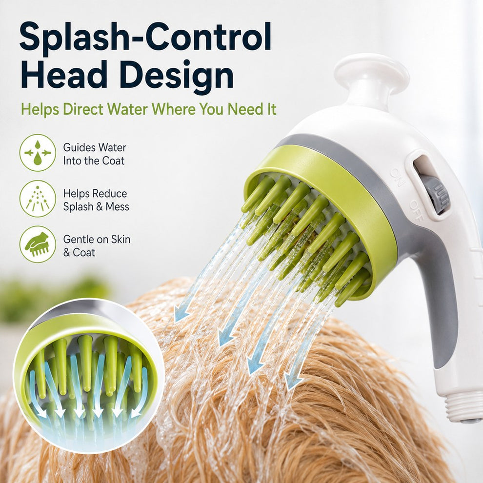 Paws in Awe 3-in-1 Pet Bathing Sprayer Brush for Dogs & Cats - Easier Indoor & Outdoor Washing image 9