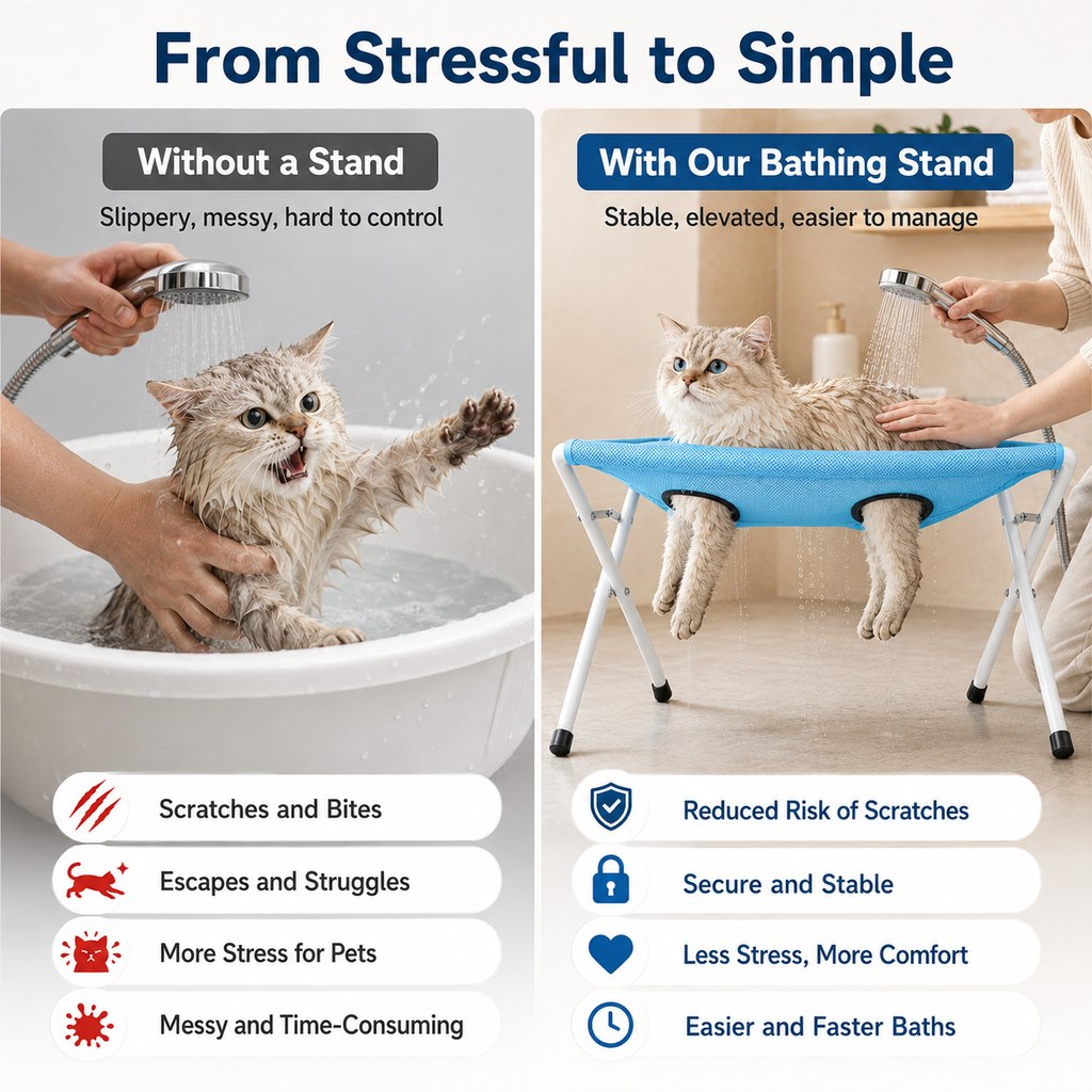 Paws in Awe Foldable Pet Bathing & Grooming Stand for Cats and Small Dogs - Easier Baths, Less Wiggling image 3