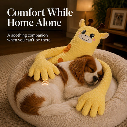 Remote-controlled pet calming plush companion with heated paws
