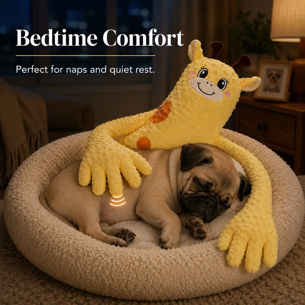 Pet calming plush toy for dogs and cats bedtime comfort