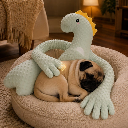 Green dinosaur pet comfort plush companion