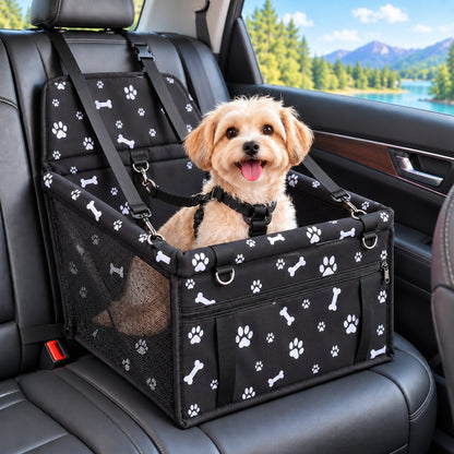 Paws in Awe Pet Car Booster Seat for Small Dogs and Cats - Stable Travel Seat to Reduce Roaming in Front and Rear Seats image 1