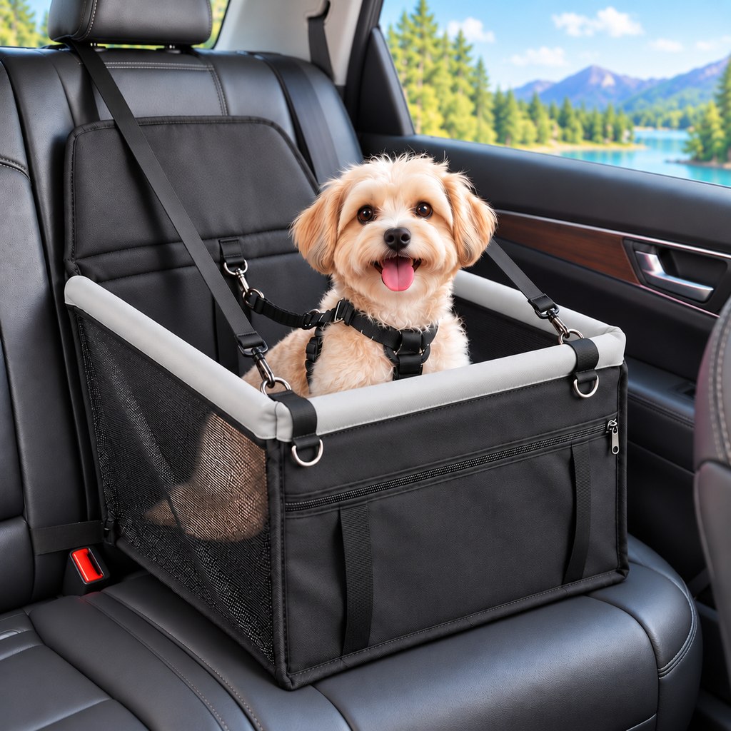 Paws in Awe Pet Car Booster Seat for Small Dogs and Cats - Stable Travel Seat to Reduce Roaming in Front and Rear Seats image 16