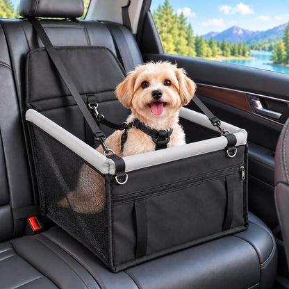 Paws in Awe Pet Car Booster Seat for Small Dogs and Cats - Stable Travel Seat to Reduce Roaming in Front and Rear Seats image 16