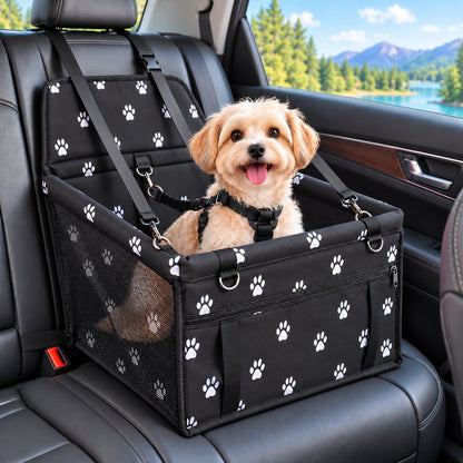 Paws in Awe Pet Car Booster Seat for Small Dogs and Cats - Stable Travel Seat to Reduce Roaming in Front and Rear Seats image 20