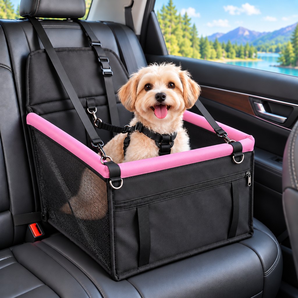 Paws in Awe Pet Car Booster Seat for Small Dogs and Cats - Stable Travel Seat to Reduce Roaming in Front and Rear Seats image 18