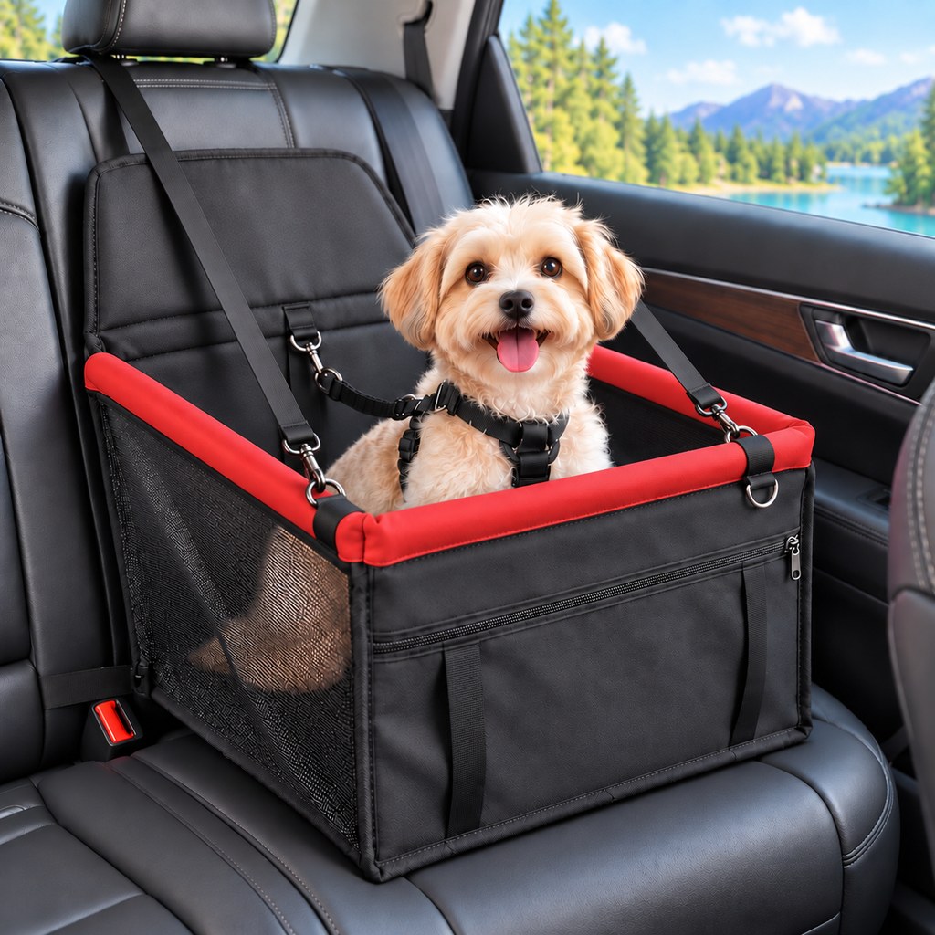 Paws in Awe Pet Car Booster Seat for Small Dogs and Cats - Stable Travel Seat to Reduce Roaming in Front and Rear Seats image 17