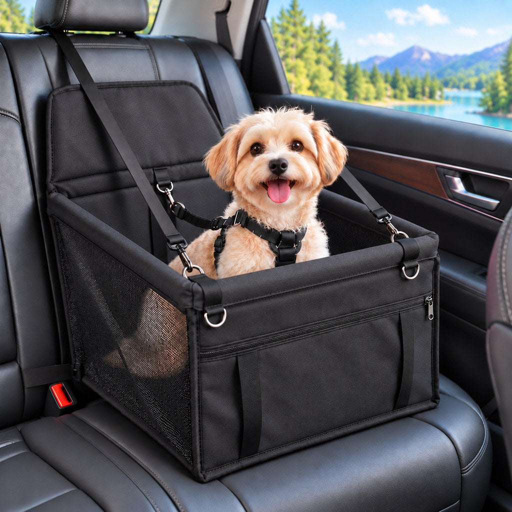 Paws in Awe Pet Car Booster Seat for Small Dogs and Cats - Stable Travel Seat to Reduce Roaming in Front and Rear Seats image 23