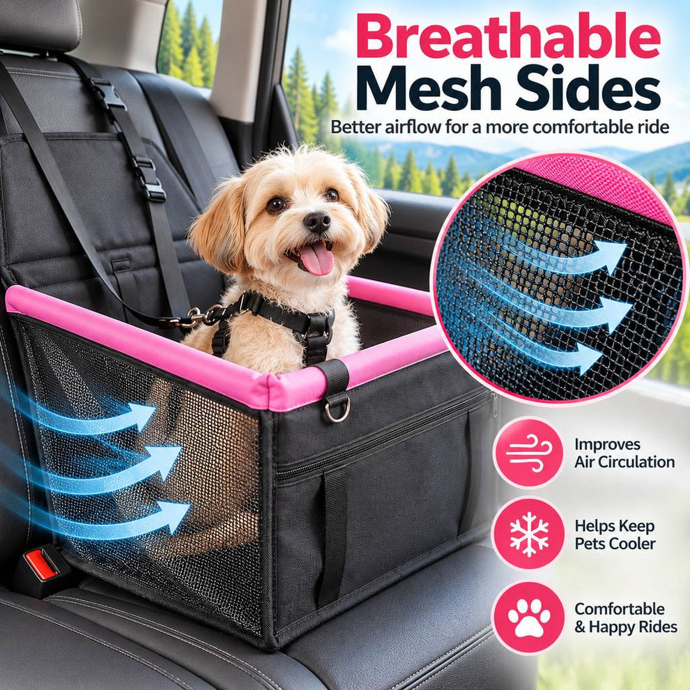 Paws in Awe Pet Car Booster Seat for Small Dogs and Cats - Stable Travel Seat to Reduce Roaming in Front and Rear Seats image 4