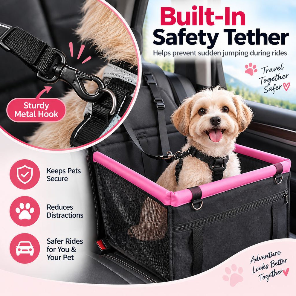 Paws in Awe Pet Car Booster Seat for Small Dogs and Cats - Stable Travel Seat to Reduce Roaming in Front and Rear Seats image 5
