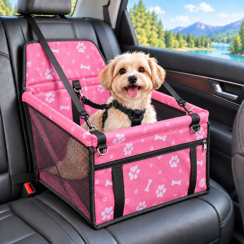 Paws in Awe Pet Car Booster Seat for Small Dogs and Cats - Stable Travel Seat to Reduce Roaming in Front and Rear Seats image 12
