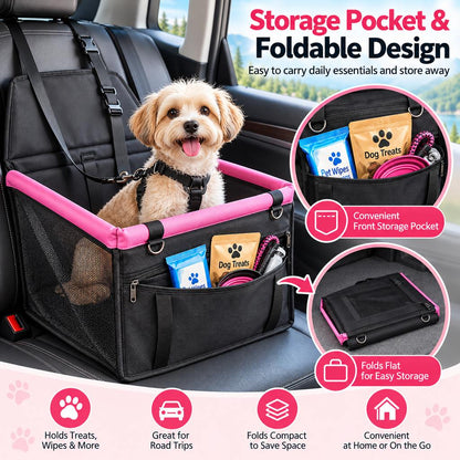 Paws in Awe Pet Car Booster Seat for Small Dogs and Cats - Stable Travel Seat to Reduce Roaming in Front and Rear Seats image 7
