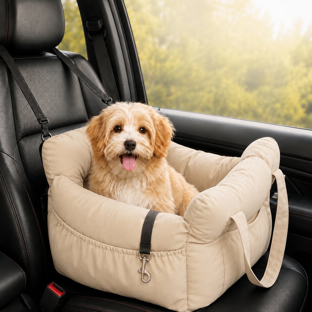 Paws in Awe Pet Car Seat Sofa for Road Trips - Cozy Travel Bed for Calmer, More Secure Rides image 13