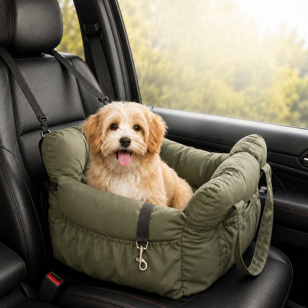 Paws in Awe Pet Car Seat Sofa for Road Trips - Cozy Travel Bed for Calmer, More Secure Rides image 1