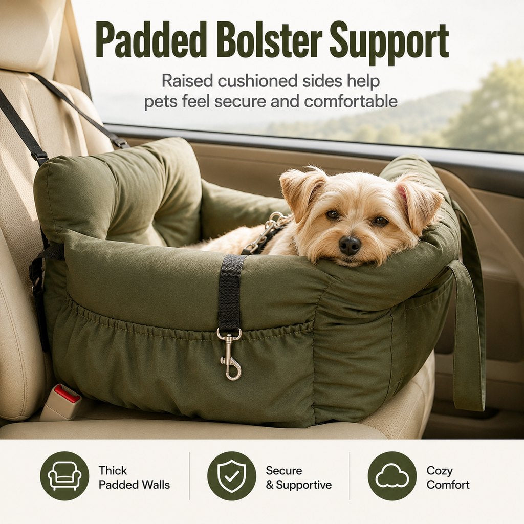 Paws in Awe Pet Car Seat Sofa for Road Trips - Cozy Travel Bed for Calmer, More Secure Rides image 6