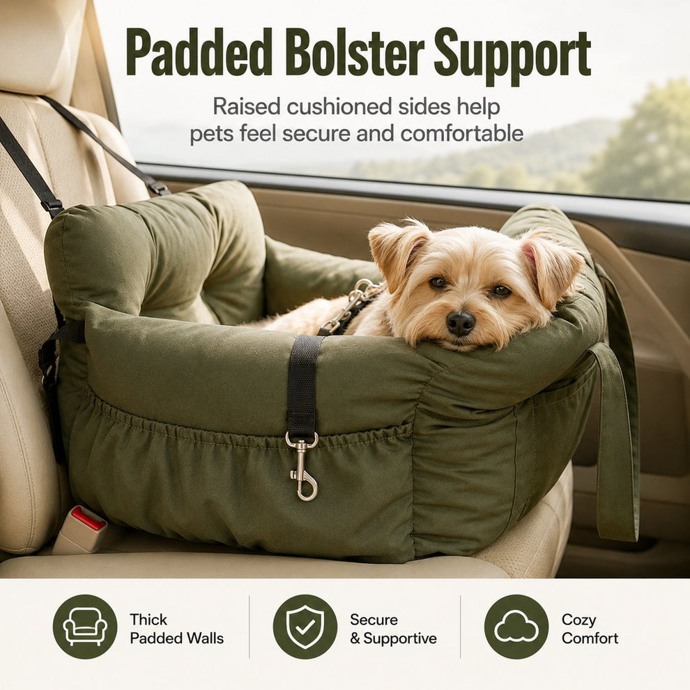Paws in Awe Pet Car Seat Sofa for Road Trips - Cozy Travel Bed for Calmer, More Secure Rides image 6