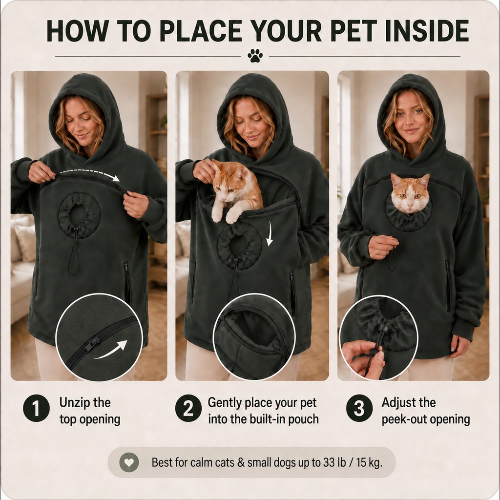 Hands-free pet carrier hoodie new color view 8