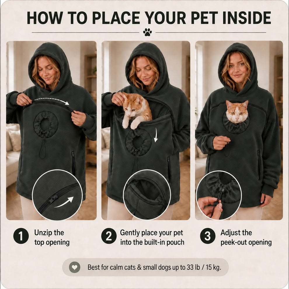 Hands-free pet carrier hoodie new color view 8
