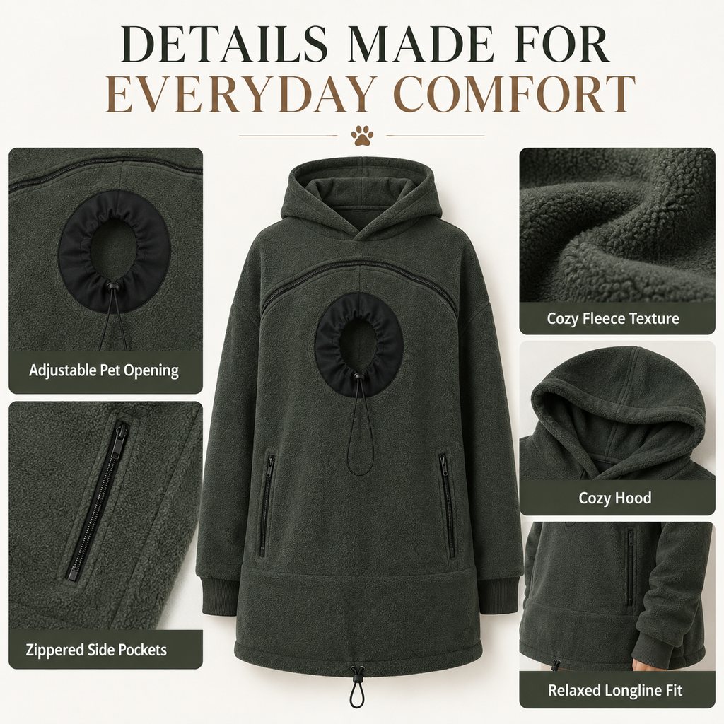 Pet carrier hoodie details made for everyday comfort