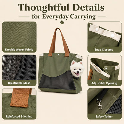 Paws in Awe Pet Carrier Tote Bag for Cats & Small Dogs - Breathable Shoulder Bag for Walks, Vet Visits & Errands image 3