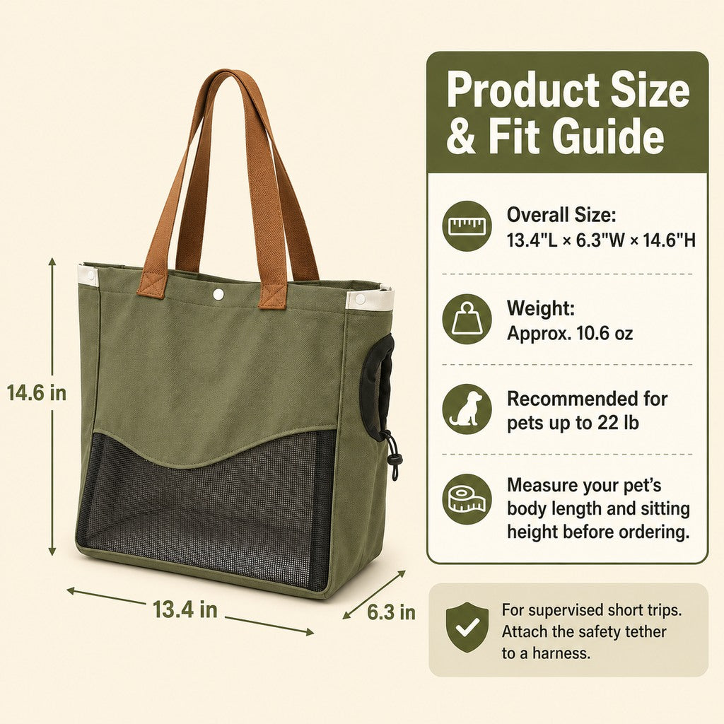Paws in Awe Pet Carrier Tote Bag for Cats & Small Dogs - Breathable Shoulder Bag for Walks, Vet Visits & Errands image 5