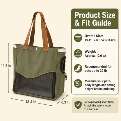 Paws in Awe Pet Carrier Tote Bag for Cats & Small Dogs - Breathable Shoulder Bag for Walks, Vet Visits & Errands image 5