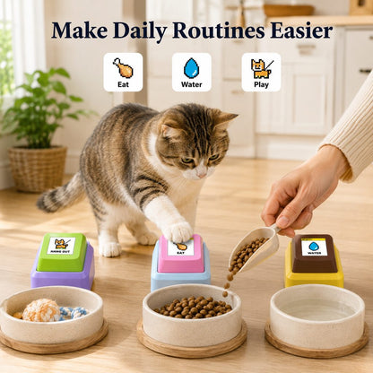 Pet communication button for daily routines