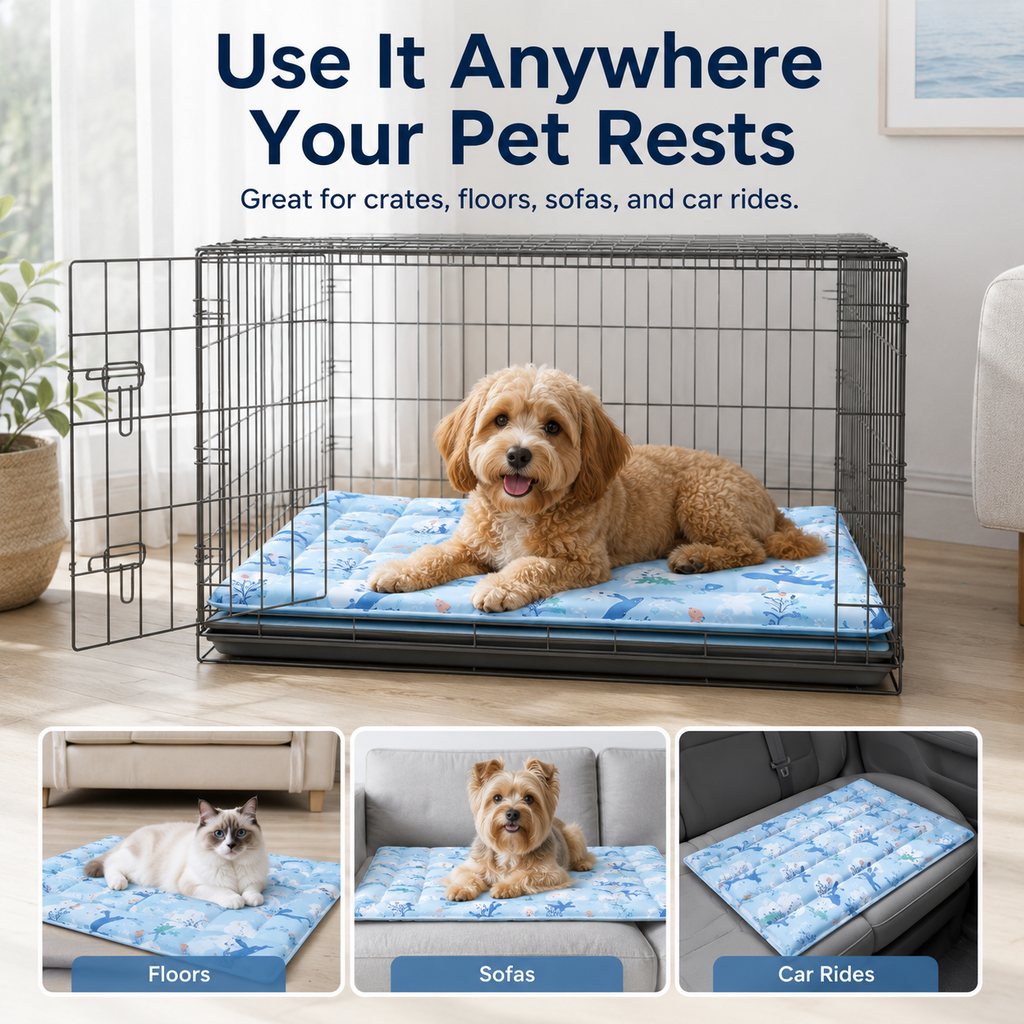 Paws in Awe Cooling Gel Pet Mat for Hot Days at Home, Crates & Travel - Waterproof Chill Pad for Dogs & Cats image 3