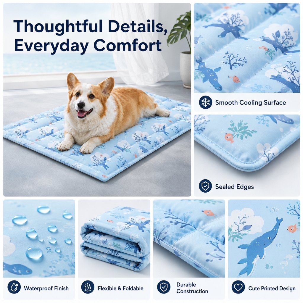 Paws in Awe Cooling Gel Pet Mat for Hot Days at Home, Crates & Travel - Waterproof Chill Pad for Dogs & Cats image 7