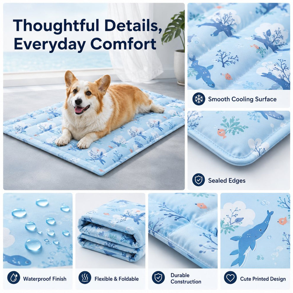 Paws in Awe Cooling Gel Pet Mat for Hot Days at Home, Crates & Travel - Waterproof Chill Pad for Dogs & Cats image 7