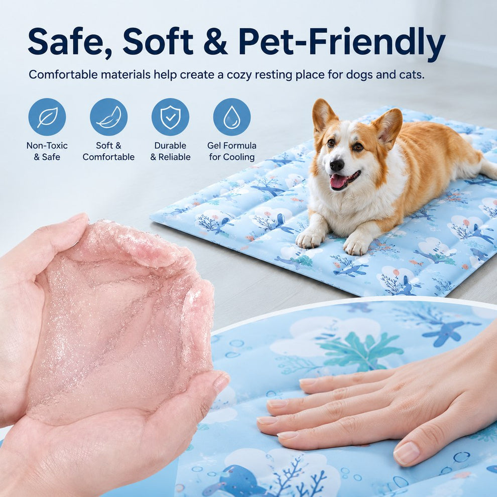 Paws in Awe Cooling Gel Pet Mat for Hot Days at Home, Crates & Travel - Waterproof Chill Pad for Dogs & Cats image 10