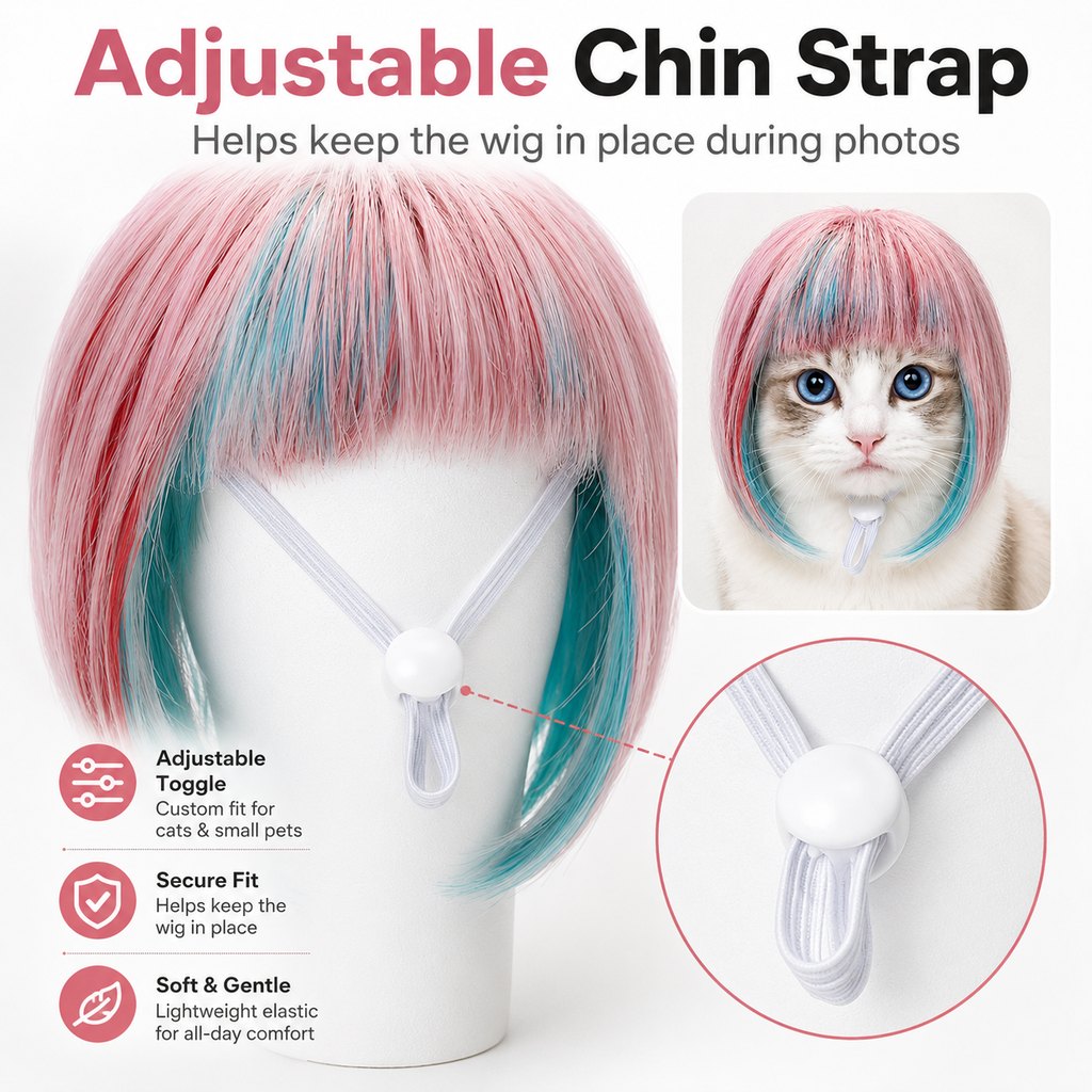 Paws in Awe Pet Cosplay Wig for Cats & Small Pets - Easy Party Photo Prop for Fun Birthday & Halloween Pictures image 6