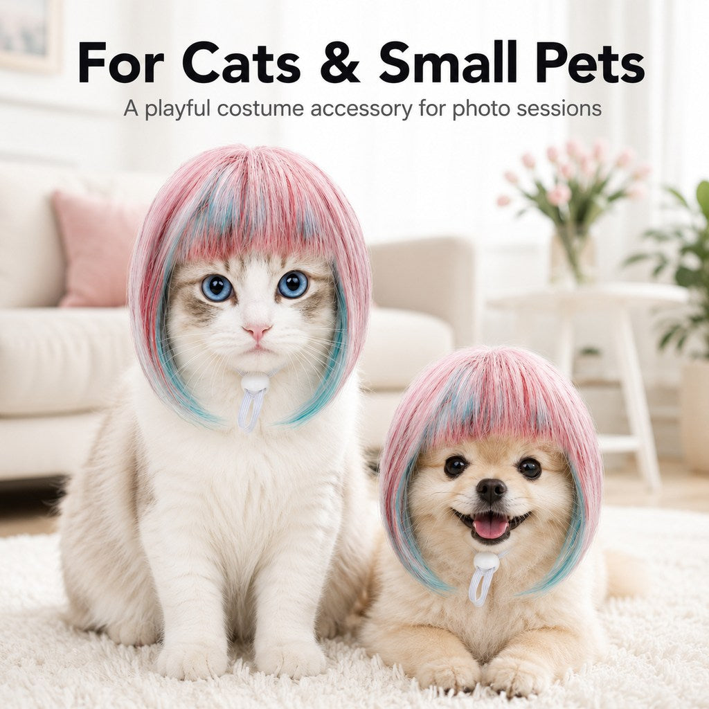 Paws in Awe Pet Cosplay Wig for Cats & Small Pets - Easy Party Photo Prop for Fun Birthday & Halloween Pictures image 3