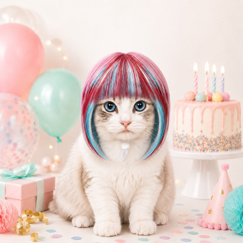 Paws in Awe Pet Cosplay Wig for Cats & Small Pets - Easy Party Photo Prop for Fun Birthday & Halloween Pictures image 12