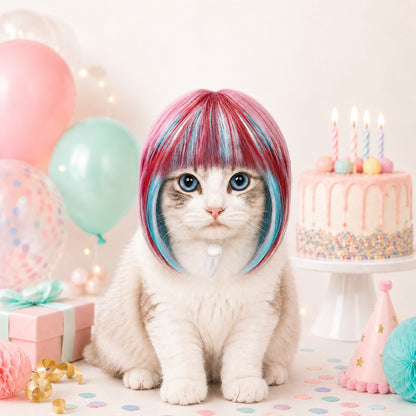 Paws in Awe Pet Cosplay Wig for Cats & Small Pets - Easy Party Photo Prop for Fun Birthday & Halloween Pictures image 12