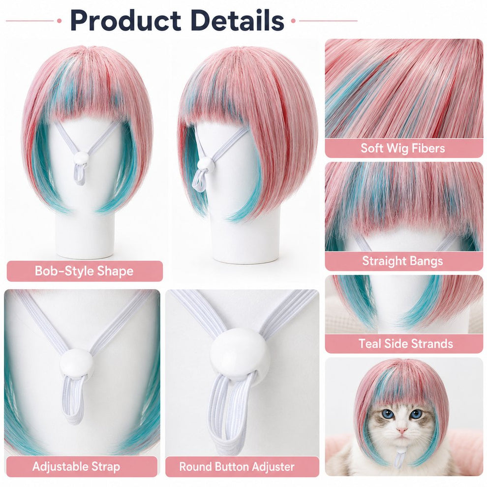 Paws in Awe Pet Cosplay Wig for Cats & Small Pets - Easy Party Photo Prop for Fun Birthday & Halloween Pictures image 9